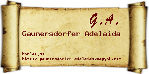 Gaunersdorfer Adelaida névjegykártya